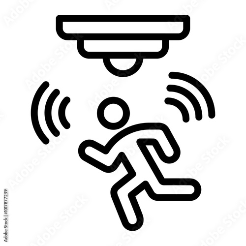 Motion Sensor Vector Line Icon Design