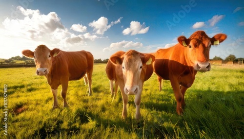 Cute Jersey cows on a farm in Denmark 