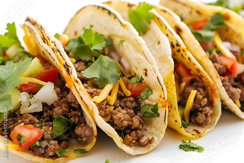 Soft Beef Tacos with Fries, Mexican food