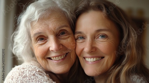 Joyful Embrace Between Generations of Women