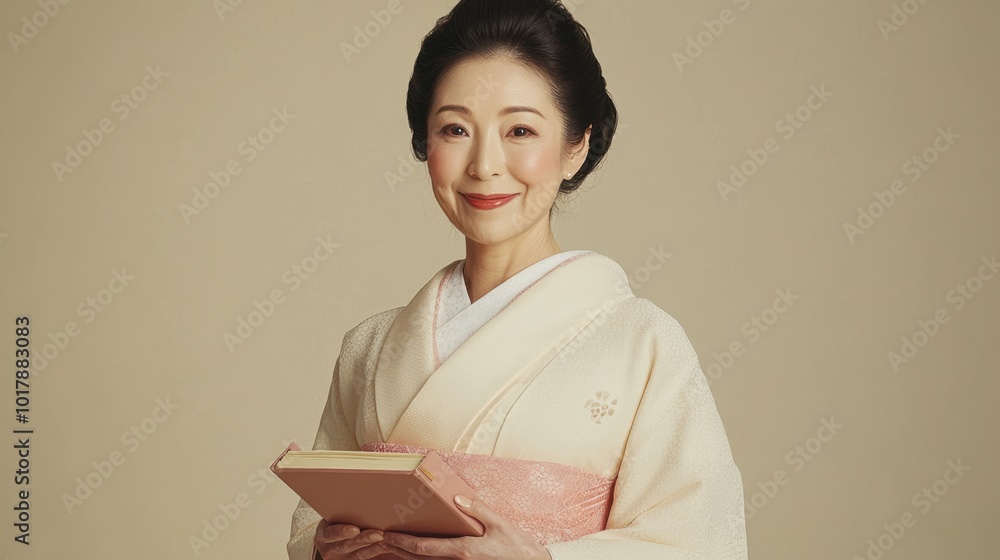 Japanese Woman in Traditional Tea Ceremony Attire Japanese Woman in Traditional Tea Ceremony Attire