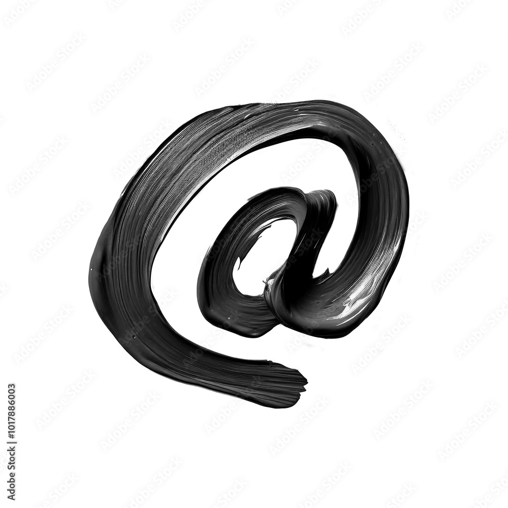 At sign made of black paint brush stroke At sign made of black paint brush stroke