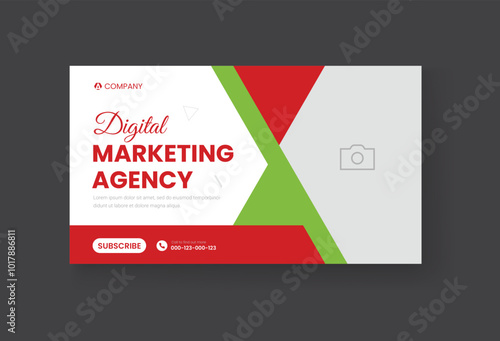 Corporate business and digital marketing youtube thumbnail or web banner template