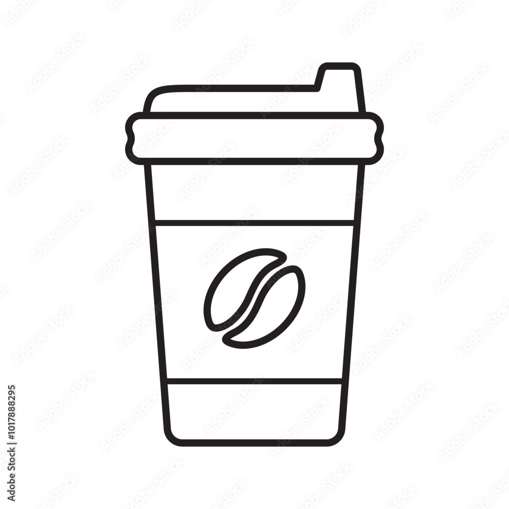 Paper coffee cup icon isolated on white background. Paper coffee cup icon isolated on white background.