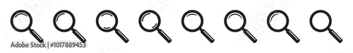 Magnifying glass icon, magnifier or loupe icon. Search icon.