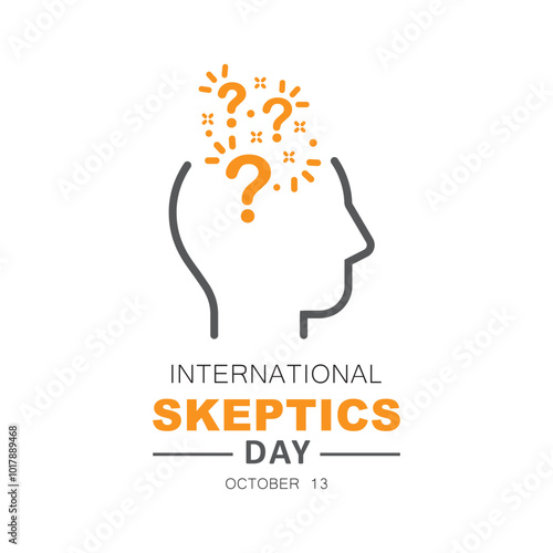 International Skeptics Day, head with question marks.
