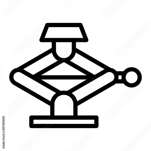 Screw Jack Vector Line Icon Design