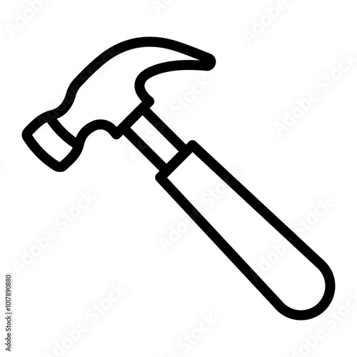 Hammer Vector Line Icon Design