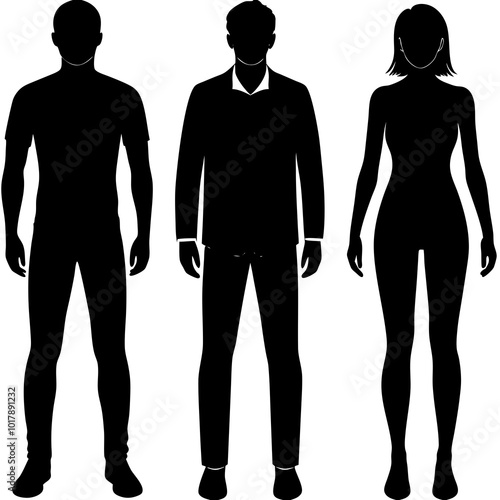 Standing people silhouettes