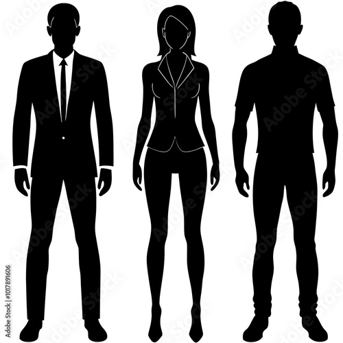 Standing people silhouettes