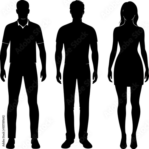 Standing people silhouettes