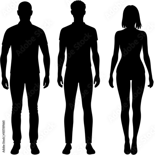 Standing people silhouettes