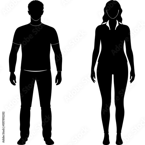 Standing people silhouettes