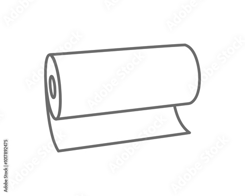 Textile roll vector icon. Paper tube illustration design for kitchen cleaning towel, carpet, scroll whatman, fabric.