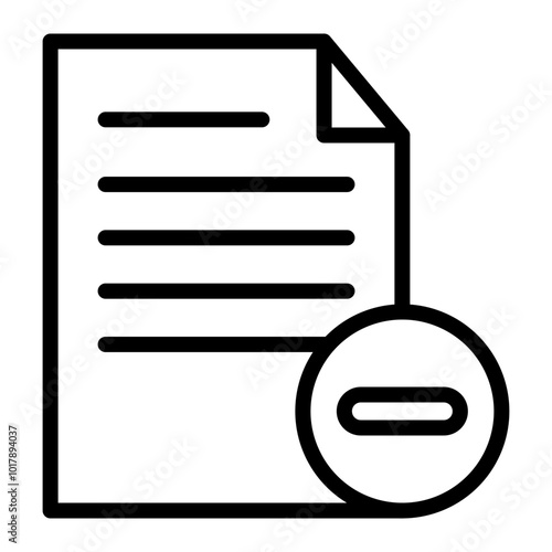 Delete File Vector Line Icon Design