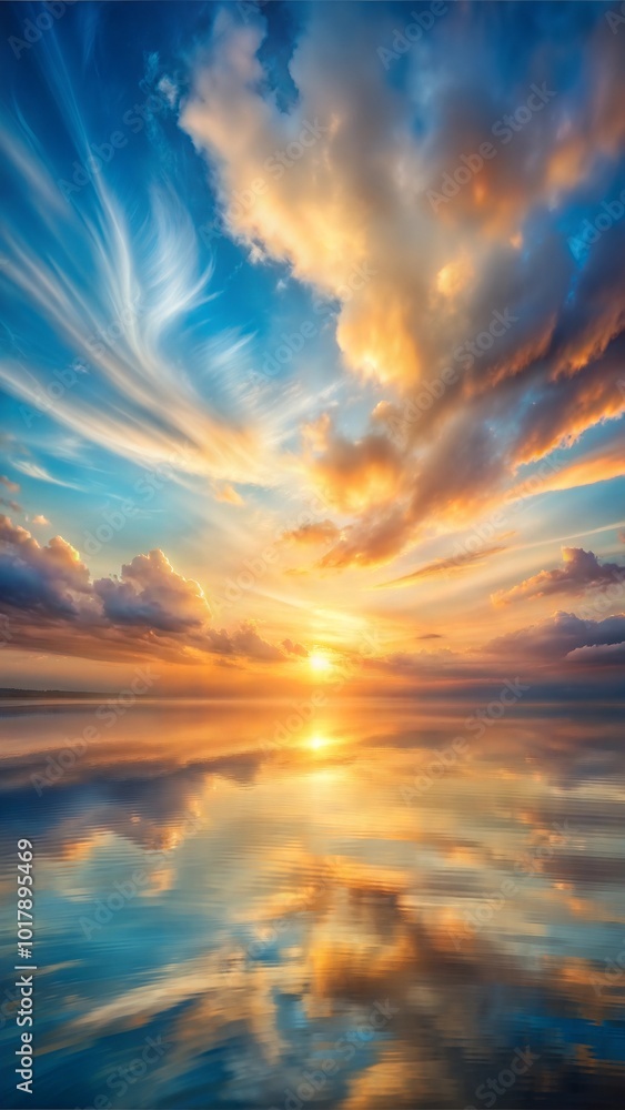 Obraz premium cloudy sunrise painting with soft brushstrokes background