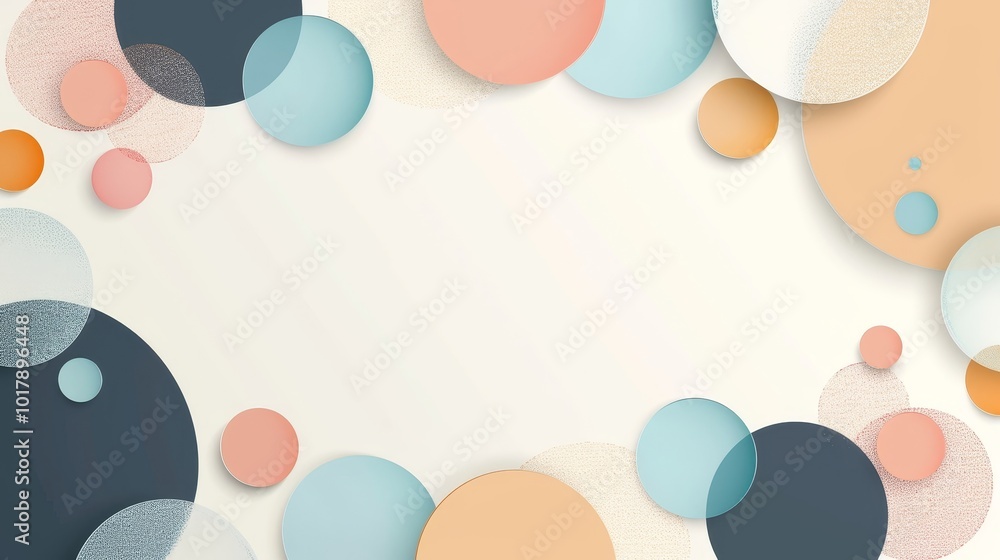 Minimalist abstract circle geometric shape creative design background. Modern simple pastel color circles shape backdrop graphic element with space for text. , Generative AI Minimalist abstract circle geometric shape creative design background. Modern simple pastel color circles shape backdrop graphic element with space for text. , Generative AI