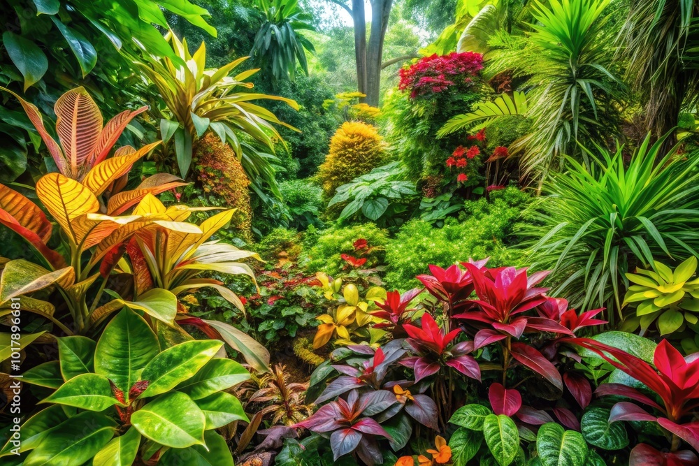 Fototapeta premium Lush Aesthetic Greens: Vibrant Nature Scenery Showcasing Leaves, Plants, and Foliage in Harmony