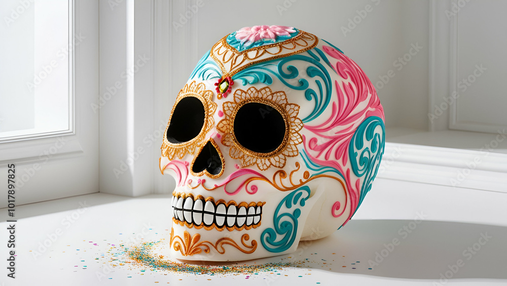 Colorful Sugar Skull ai genrative Colorful Sugar Skull ai genrative