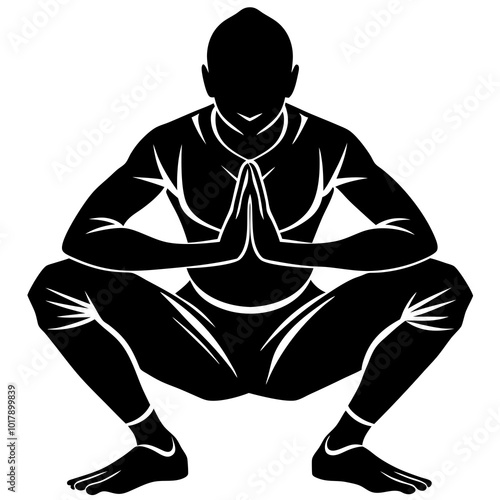 Squat pose silhouette