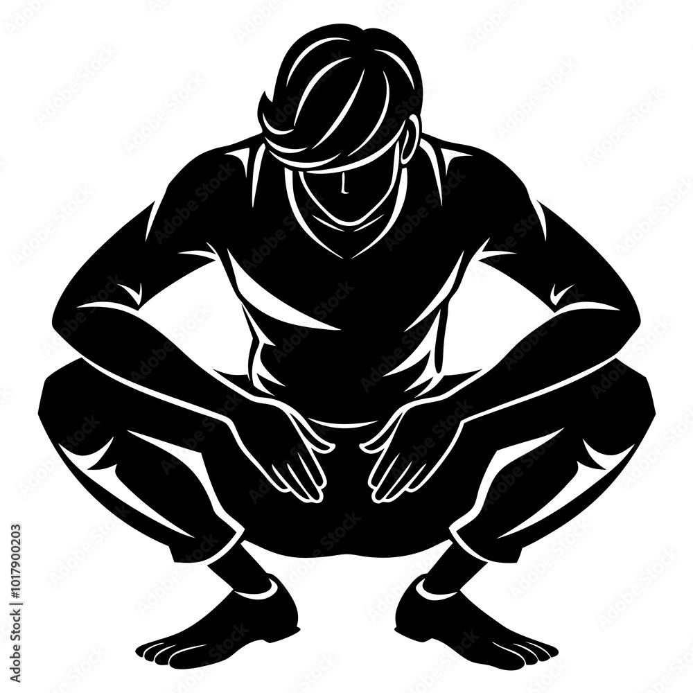 Fototapeta premium Squat pose silhouette