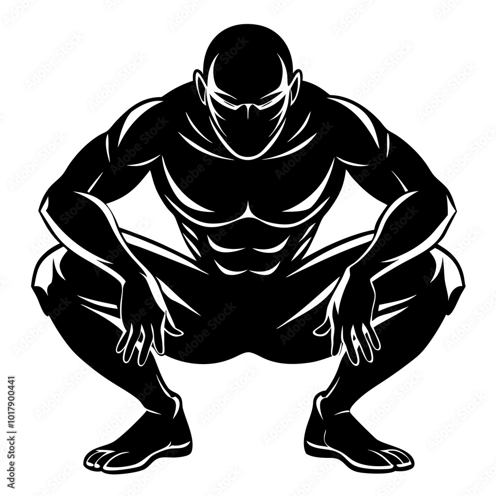 Fototapeta premium Squat pose silhouette