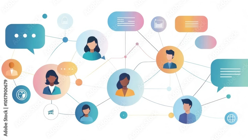 Diverse People Connected Through Digital Networks Diverse People Connected Through Digital Networks