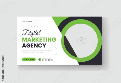 Corporate business and digital marketing youtube thumbnail or web banner template