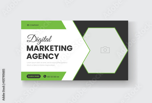 Corporate business and digital marketing youtube thumbnail or web banner template