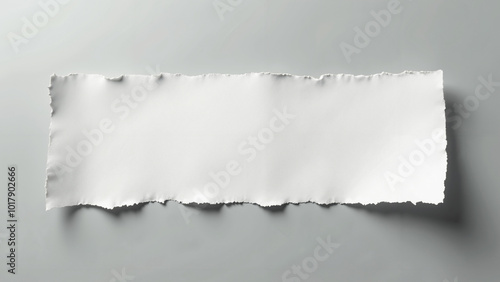 Torn White Paper Edge on Solid Background: Minimalist Design Element for Graphic Projects and Branding