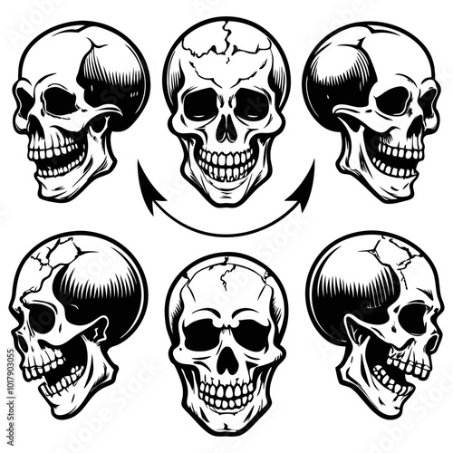 human-skull silhouette vector black