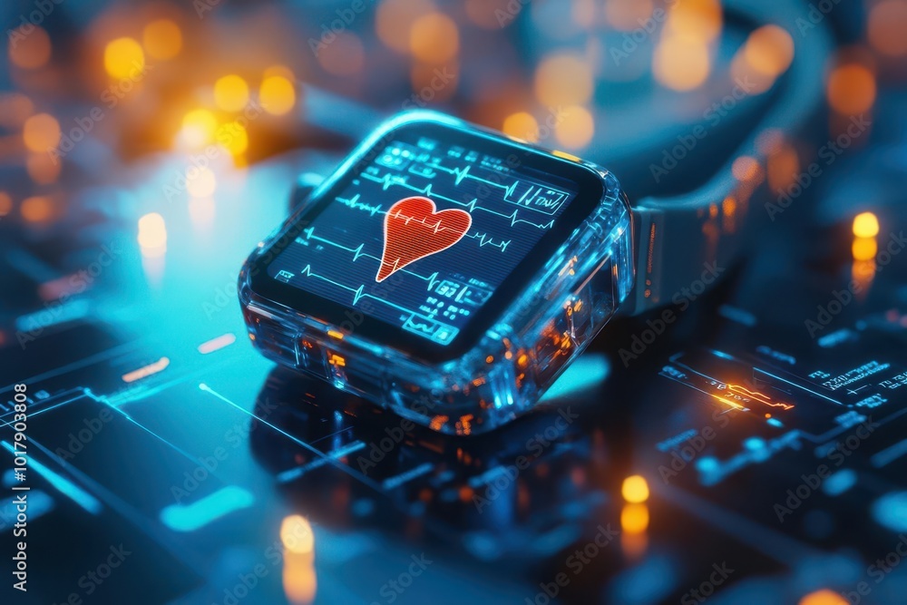 Wearable health device tracking patient s heart rate in real-time ...