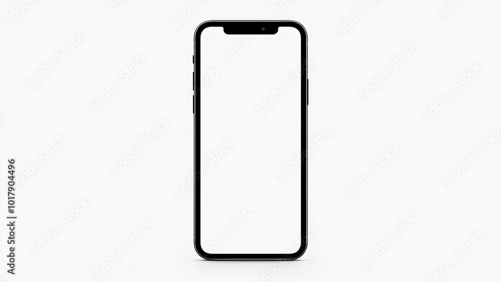 Minimalist Smartphone Outline on White Background: Perfect for Tech Ads, UI/UX Design, or Mobile App Mockups Minimalist Smartphone Outline on White Background: Perfect for Tech Ads, UI/UX Design, or Mobile App Mockups