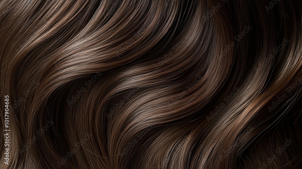 Close-up of Wavy Brown Hair Strands Close-up of Wavy Brown Hair Strands