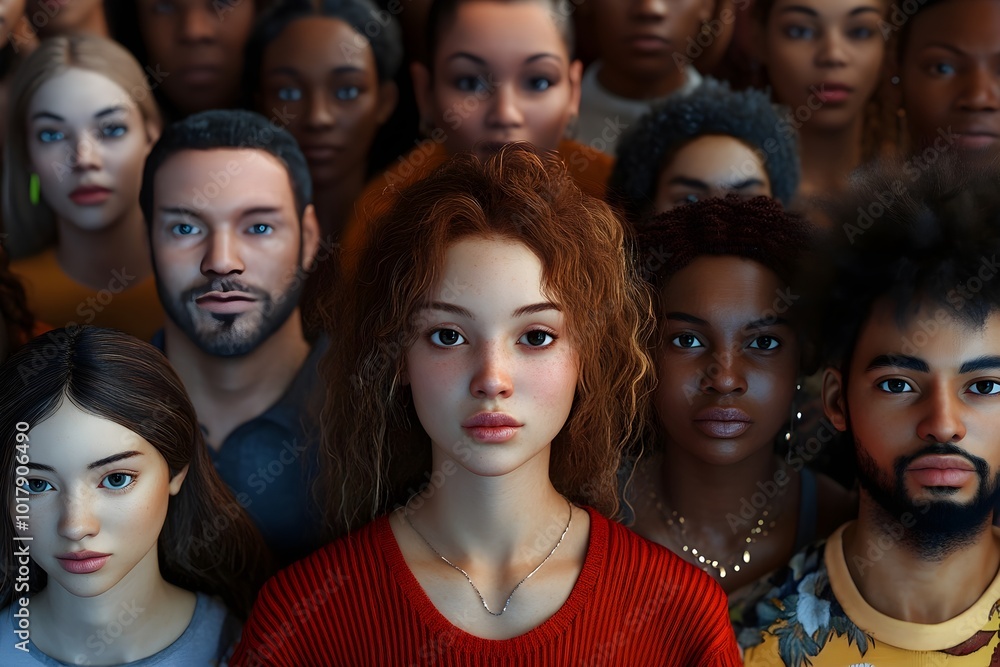 Diverse group of multicultural people, showcasing a wide range of ethnicities and backgrounds Diverse group of multicultural people, showcasing a wide range of ethnicities and backgrounds