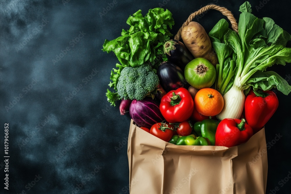 Healthy food in a paper bag Healthy food in a paper bag