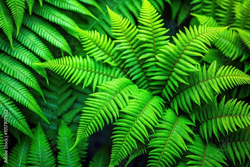 Lush Green Fern Leaves in Natural Light Creating a Serene and Calming Atmosphere for Nature Lovers