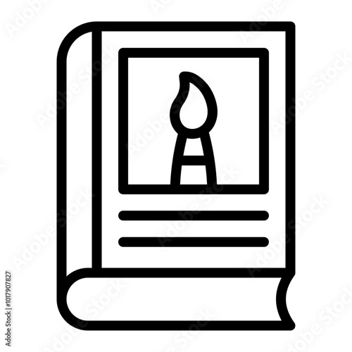 Art Book Vector Line Icon Design