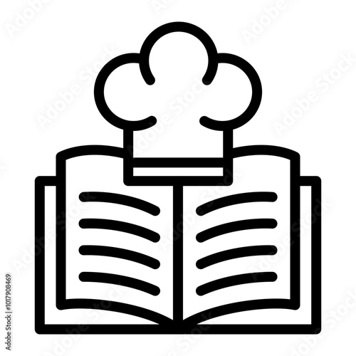 Recipe Book Vector Line Icon Design
