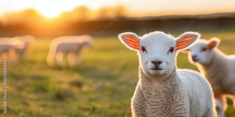 Obraz premium A rural scene in the Scottish Lowlands, where Texel lamb farming is integral to the local economy