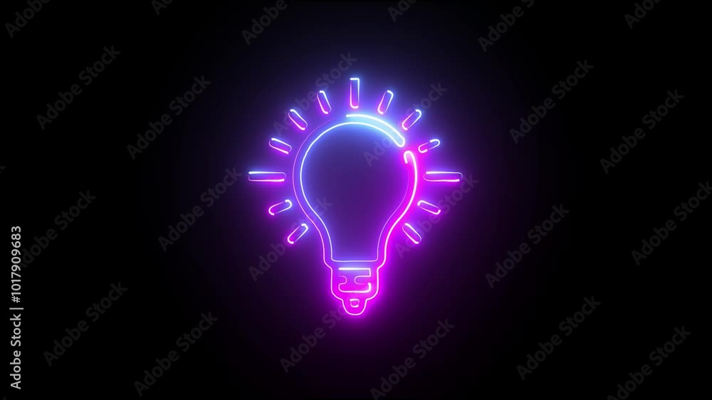 Abstract neon light glowing animation black background Abstract neon light glowing animation black background
