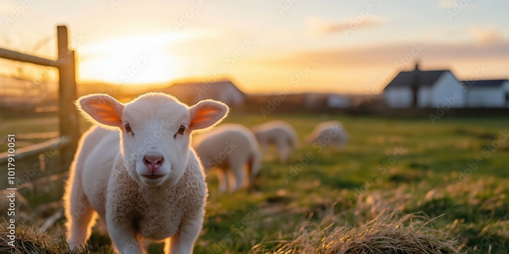 A rural scene in the Scottish Lowlands, where Texel lamb farming is integral to the local economy A rural scene in the Scottish Lowlands, where Texel lamb farming is integral to the local economy