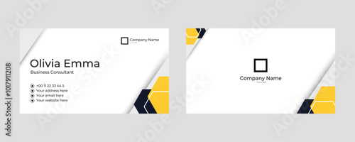 Modern business card template with geometric design