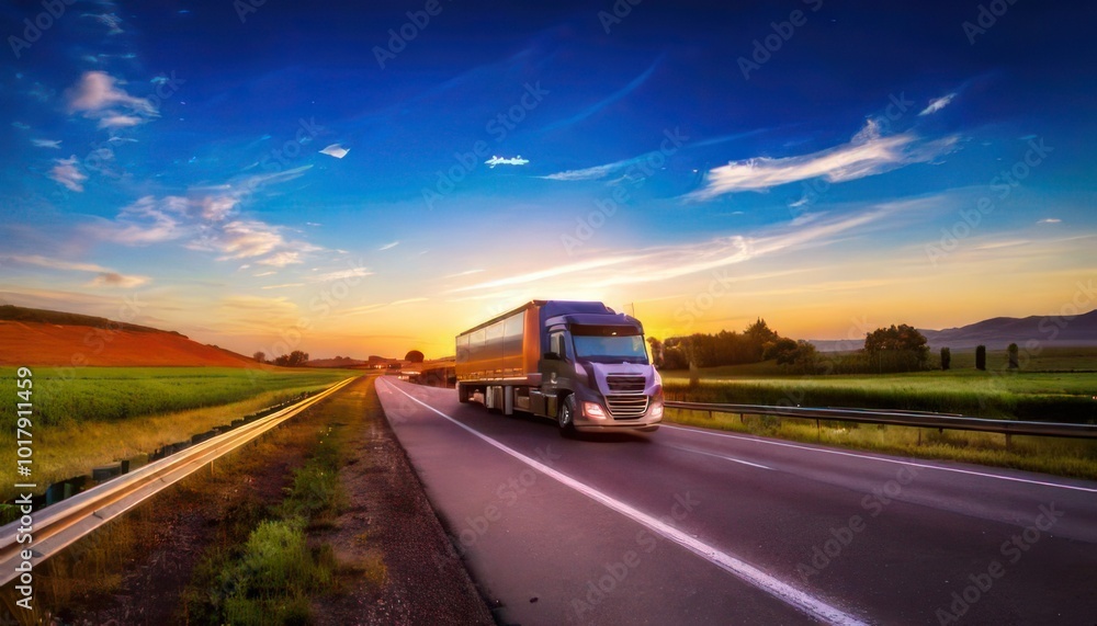 Fuel truck on a highway, transporting fuel with a focus on safety Fuel truck on a highway, transporting fuel with a focus on safety