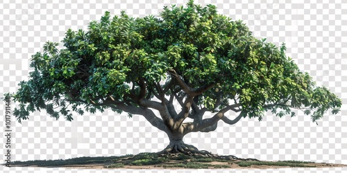 Stunning Moreton Bay Fig Tree on a Transparent Background for Seamless Design
