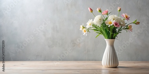 Wallpaper Mural Chic minimalist still life showcasing a vase of flowers, ideal for sophisticated decor and food photography. Effortless elegance captures natural Torontodigital.ca