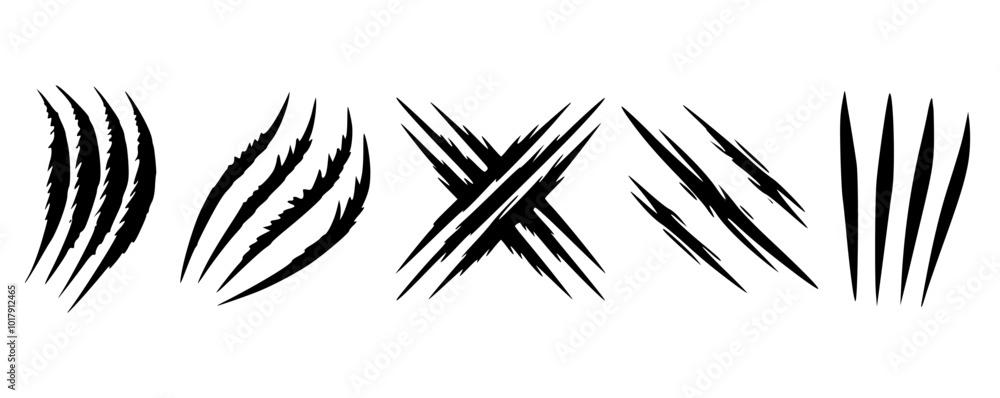 scratch mark or claw mark vector icon set. tiger, lion, wolf, bear, wild animal warning sign. animal attack danger sign. horror, monster, torn, scary spooky, mystery wilderness concept. scratch mark or claw mark vector icon set. tiger, lion, wolf, bear, wild animal warning sign. animal attack danger sign. horror, monster, torn, scary spooky, mystery wilderness concept.