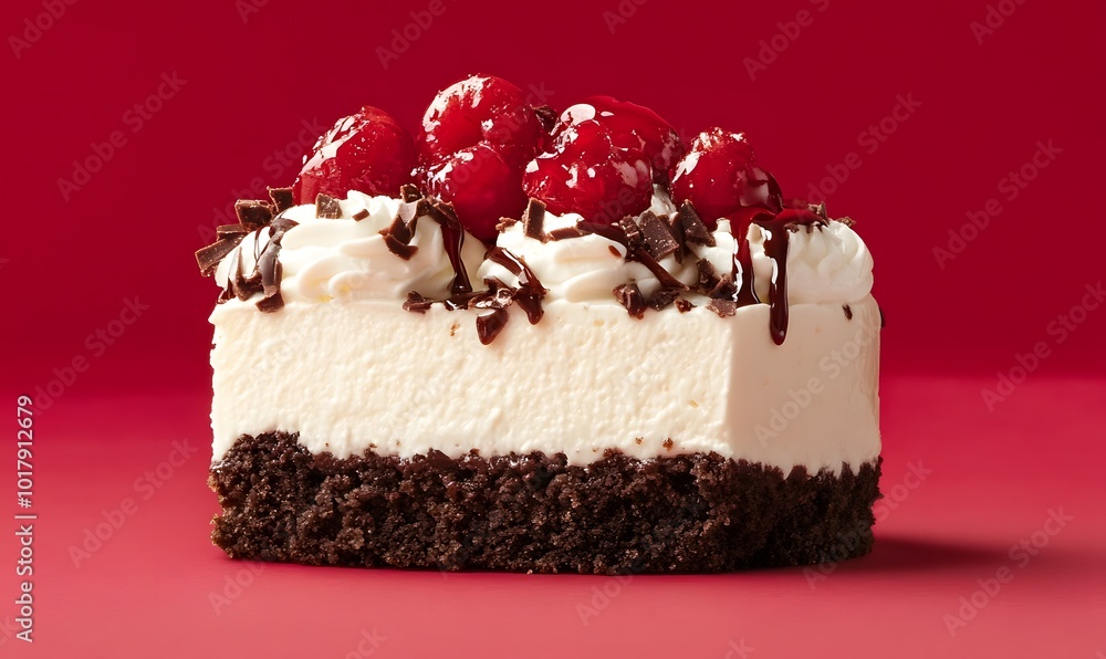 Black Forest Cheesecake Delight, Generative AI Black Forest Cheesecake Delight, Generative AI