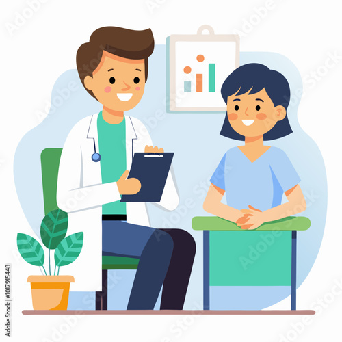 doctor and patient in consultation vector