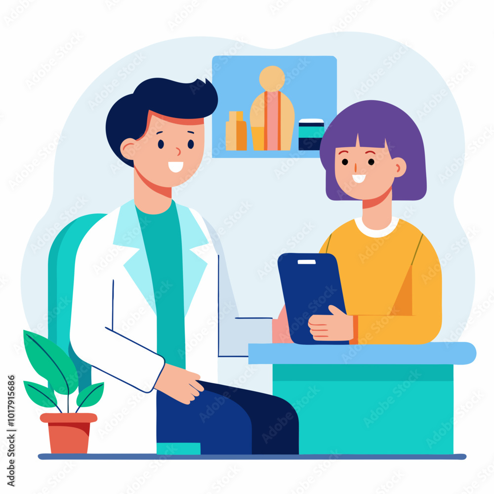Fototapeta premium doctor and patient in consultation vector